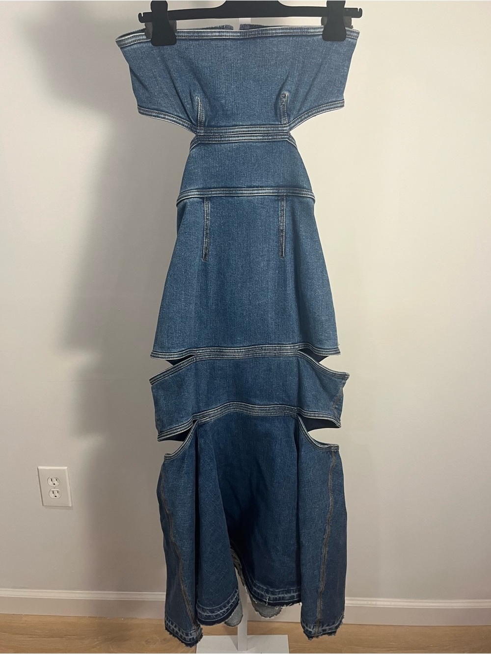 NWT*** Alexander McQueen stonewashed denim maxi dress- 40 - Picture 6 of 14